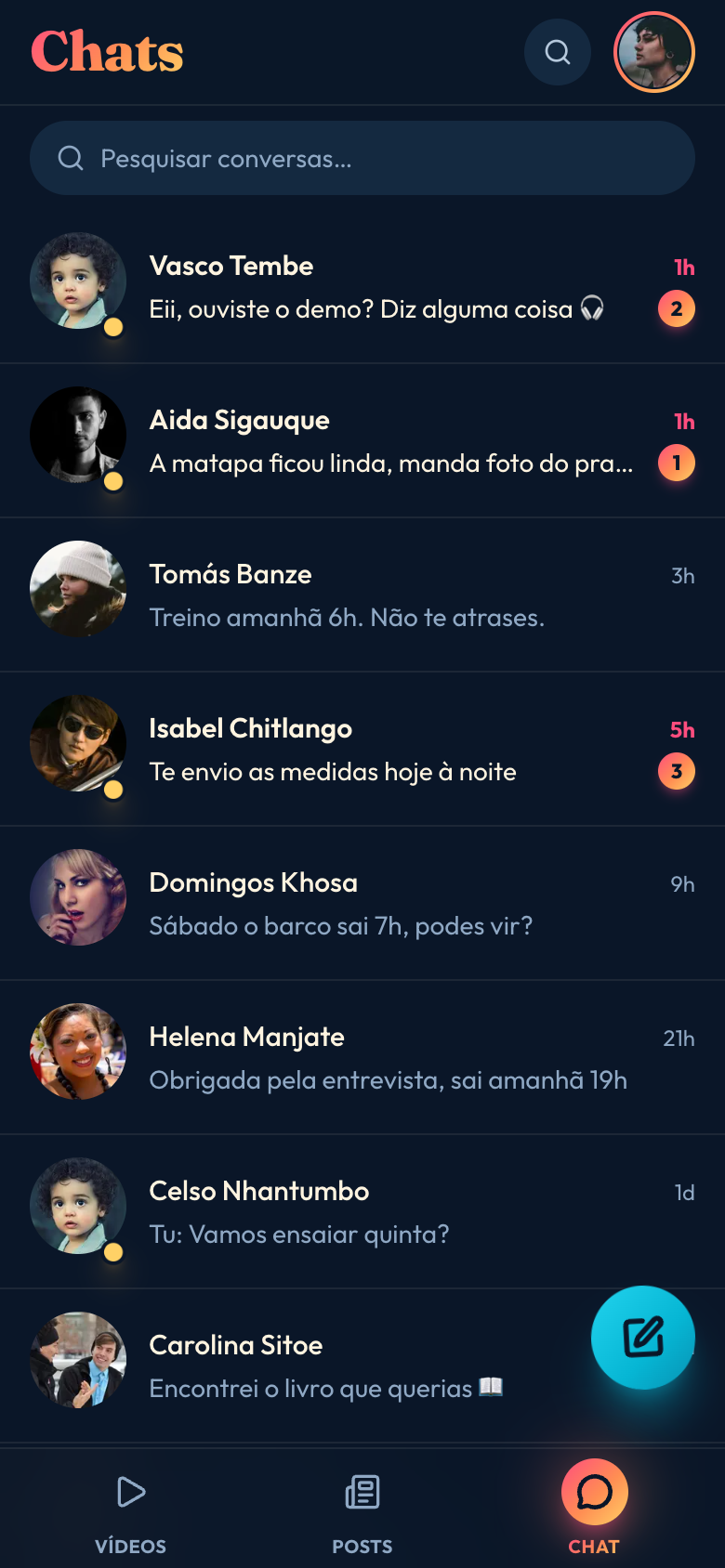 Onda Chats list